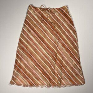 Vintage Viennois Striped Pink Midi Skirt